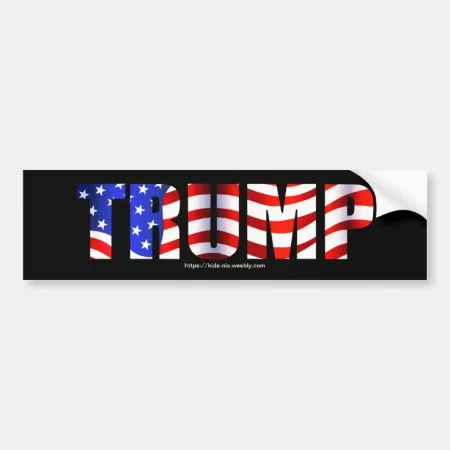 trump bumper sticker flag art
